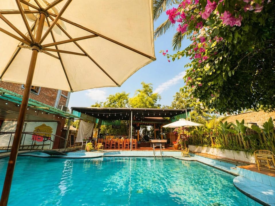 Patio, Day, Garden, Garden, Garden view, Pool view, Swimming pool, sunbed