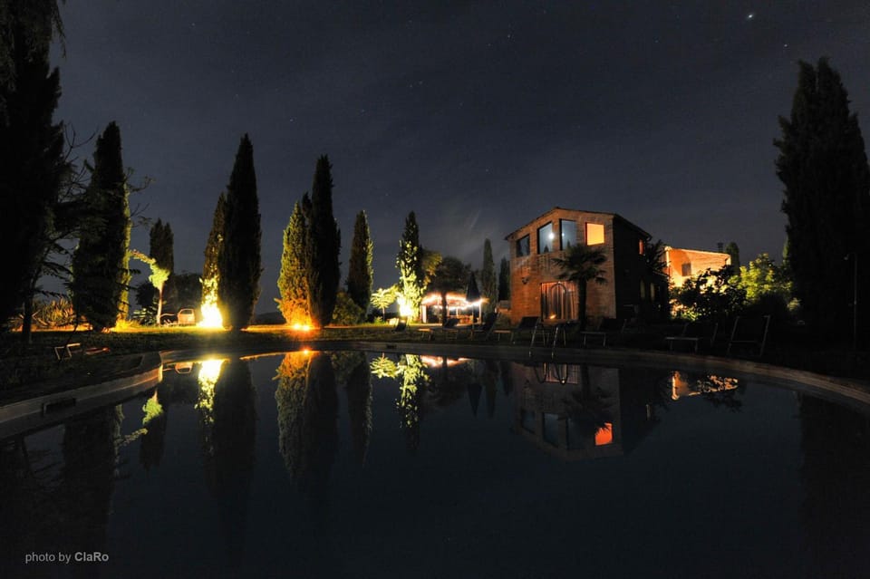 Night, Natural landscape, Pool view, Swimming pool