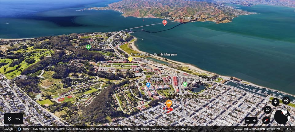 Nearby landmark, Off site, Day, Neighbourhood, Natural landscape, Bird's eye view, Golfcourse, Beach, Hiking, Cycling