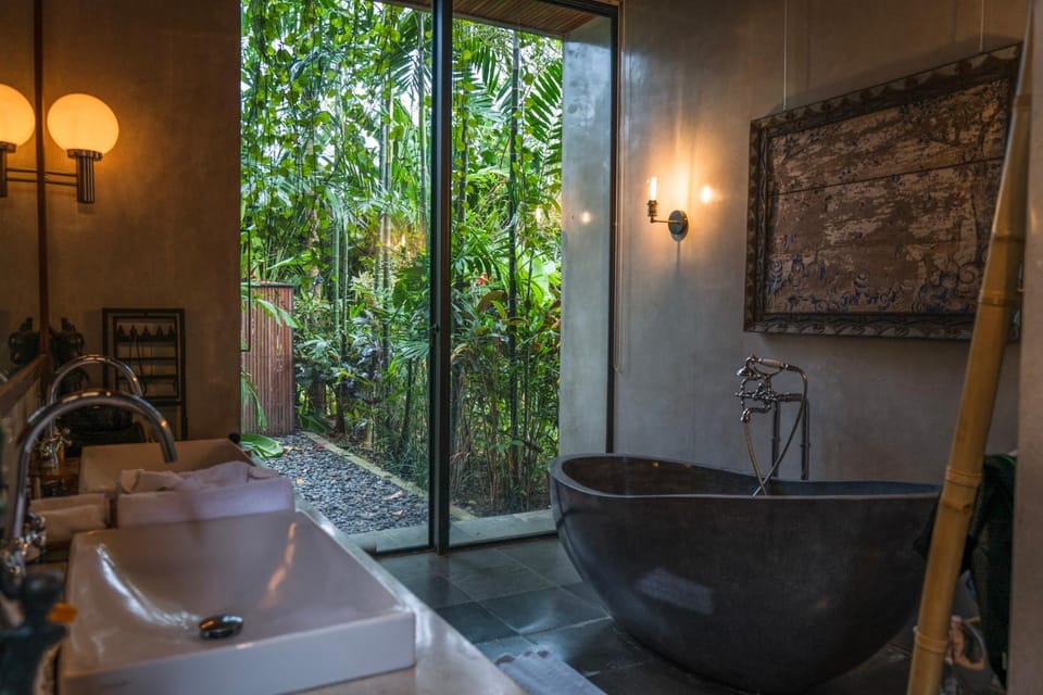 Bathroom, Garden view, Bath