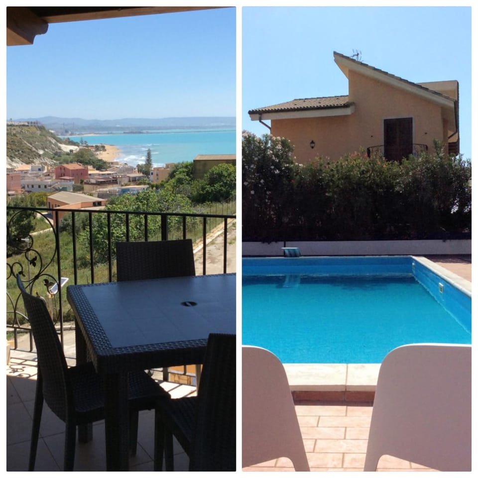 Nuovo Apt in Villa full optional con piscina e veranda vista mare a 500 mt dalla spiaggia della Scala Apartment in Sicily