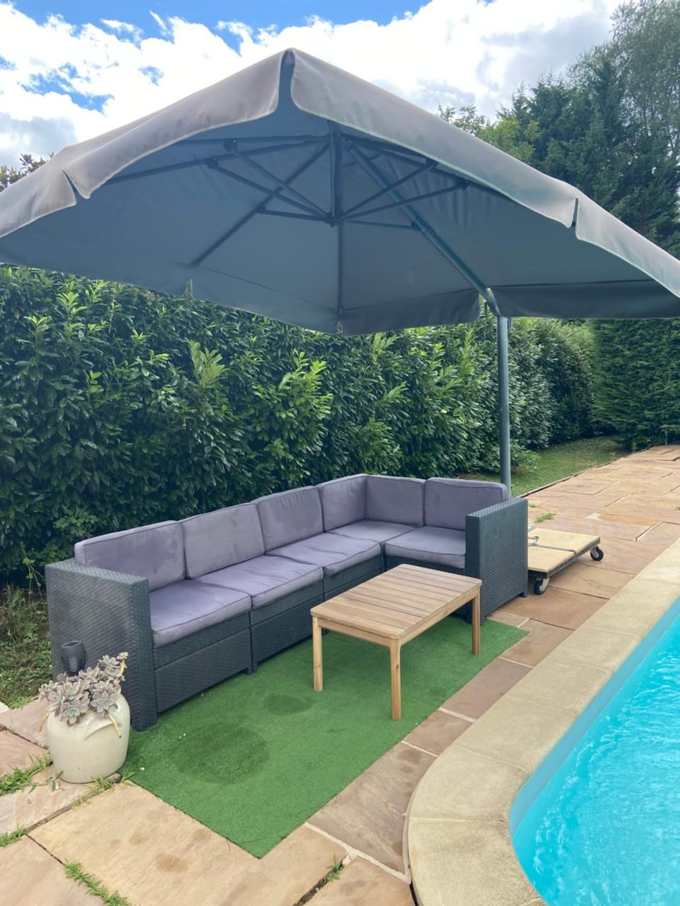 Living room, Seating area, Garden view, Pool view, Swimming pool