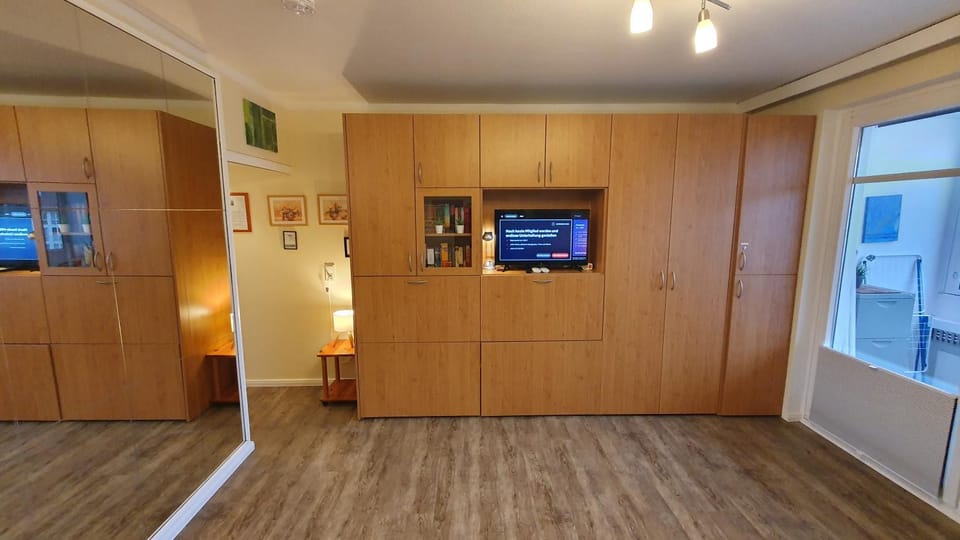 Bed, TV and multimedia, Living room, wardrobe