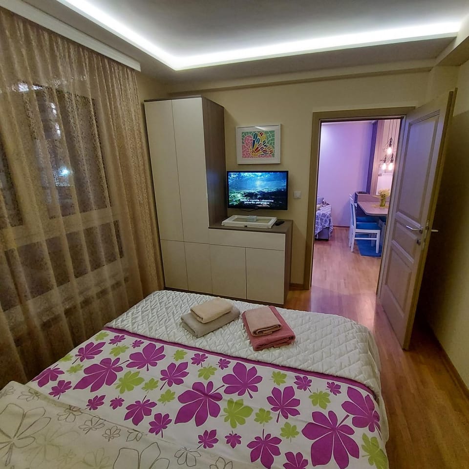 Bed, TV and multimedia, Photo of the whole room, Bedroom, towels, wardrobe