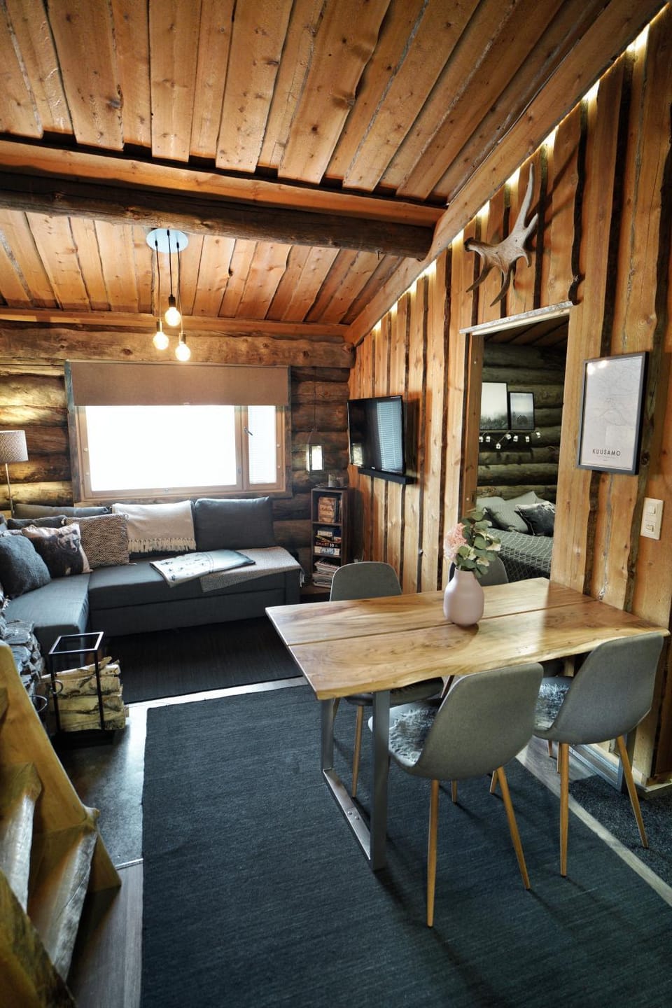 TV and multimedia, Living room, Photo of the whole room, Seating area, Dining area