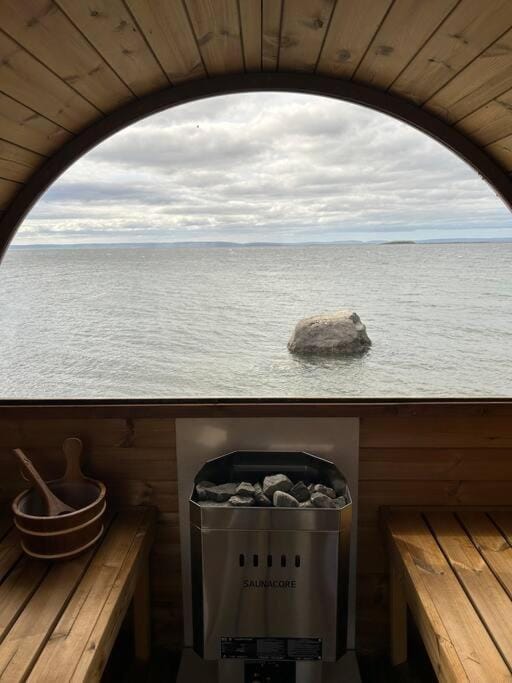 Private Waterfront Luxury with Hot Tub and Barrel Sauna Chalet in Nova Scotia