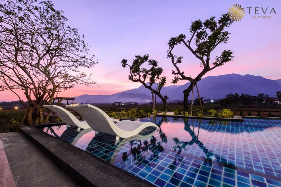 Swimming pool, Swimming pool, Sunset