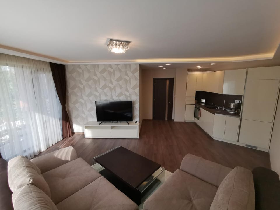 TV and multimedia, Kitchen or kitchenette, Living room, Seating area