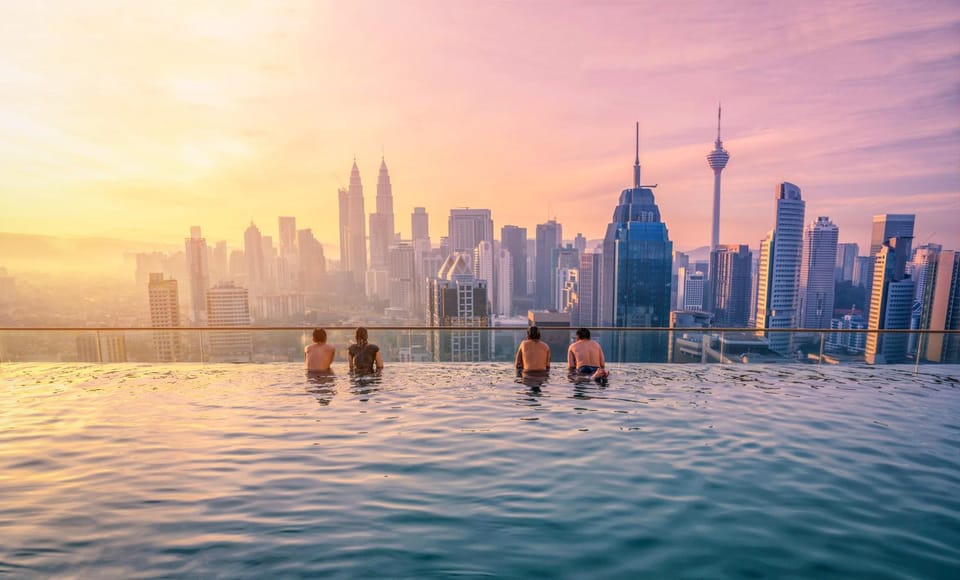People, Swimming pool, Swimming pool, Sunrise, Sunset