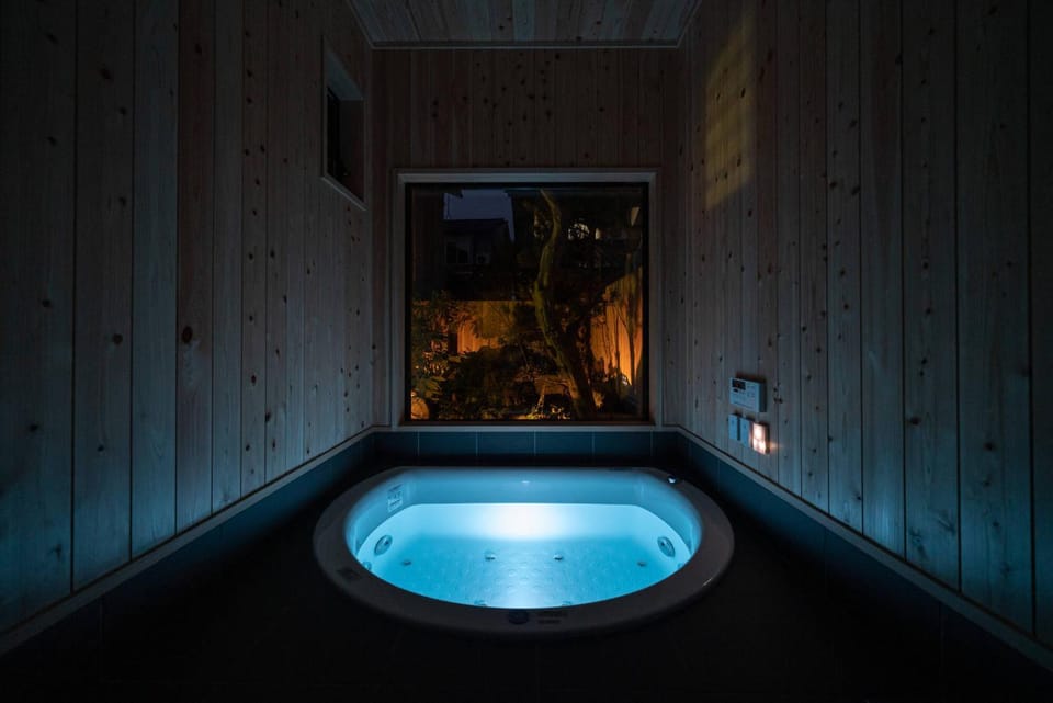 Night, Hot Tub, Hot Tub, Bathroom, Bath