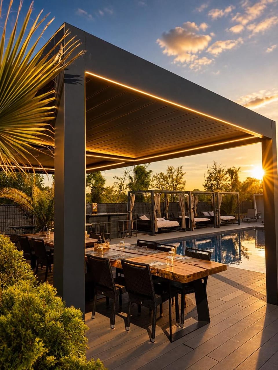 Patio, Pool view