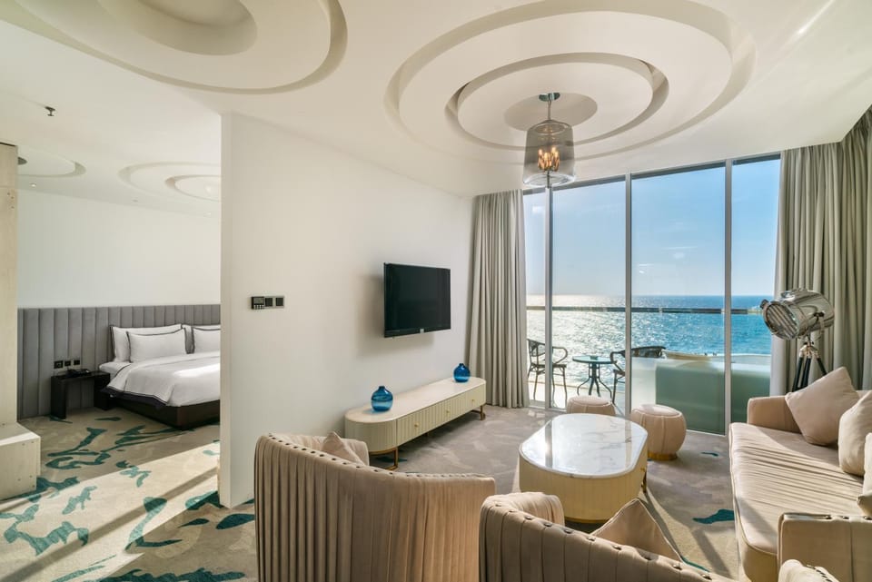 Living room, Seating area, Sea view