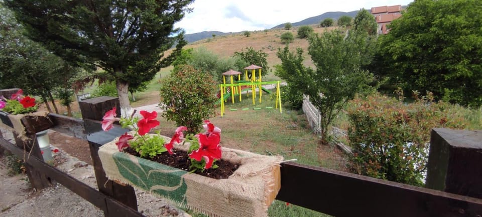 Spring, Children play ground, Garden, Mountain view
