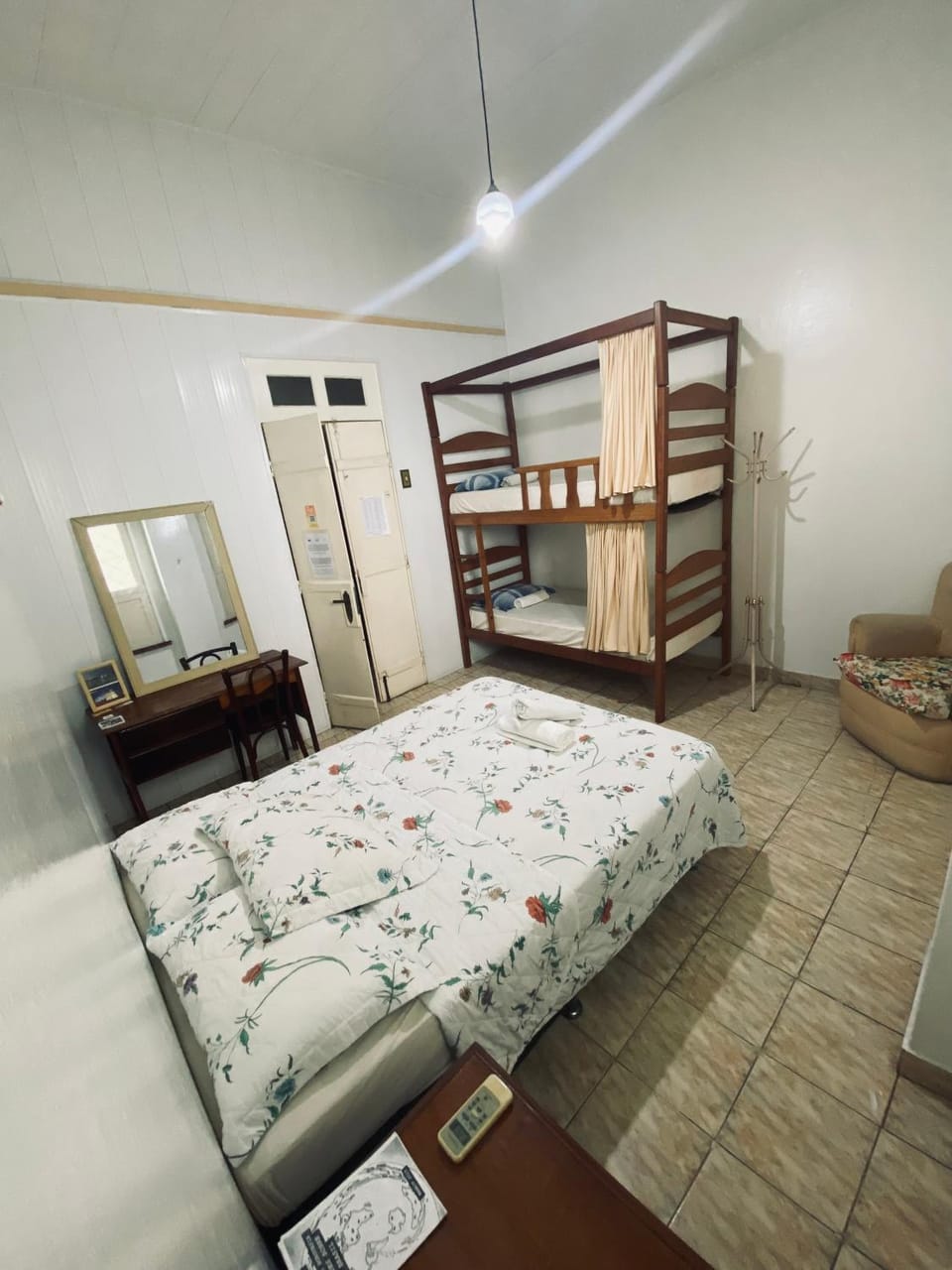 Bed, Photo of the whole room, Bedroom, bunk bed, towels, wardrobe
