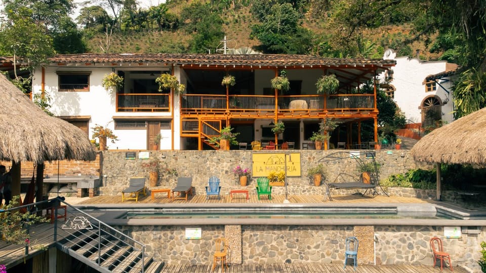 Property building, Patio, Spring, Day, Natural landscape, Pool view