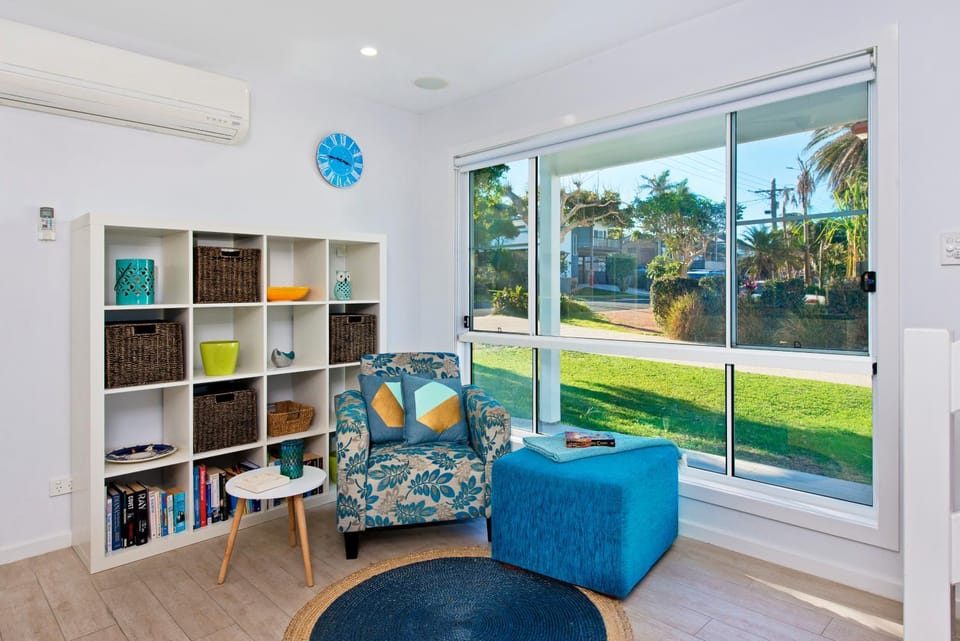 Living room, Seating area, Garden view