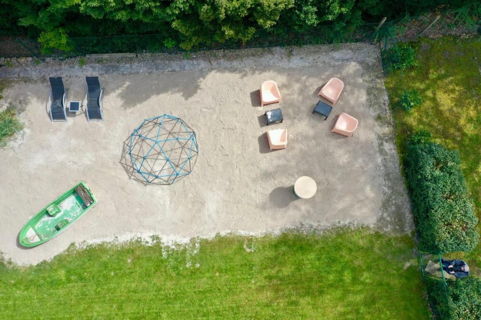 Bird's eye view, Children play ground, Garden, Garden view
