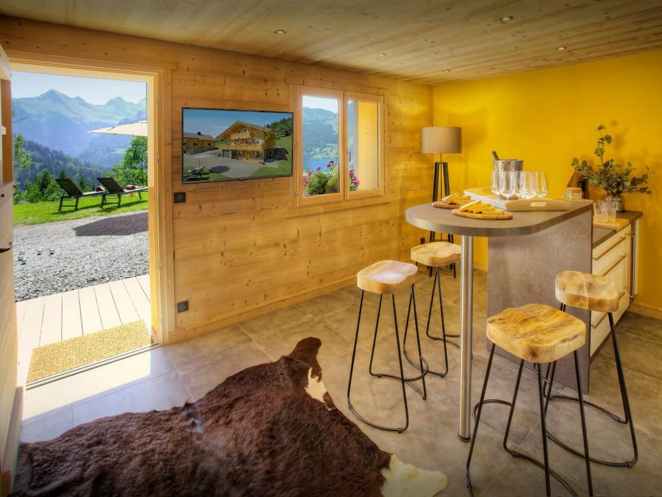 Natural landscape, Summer, Dining area, Mountain view, kitchen
