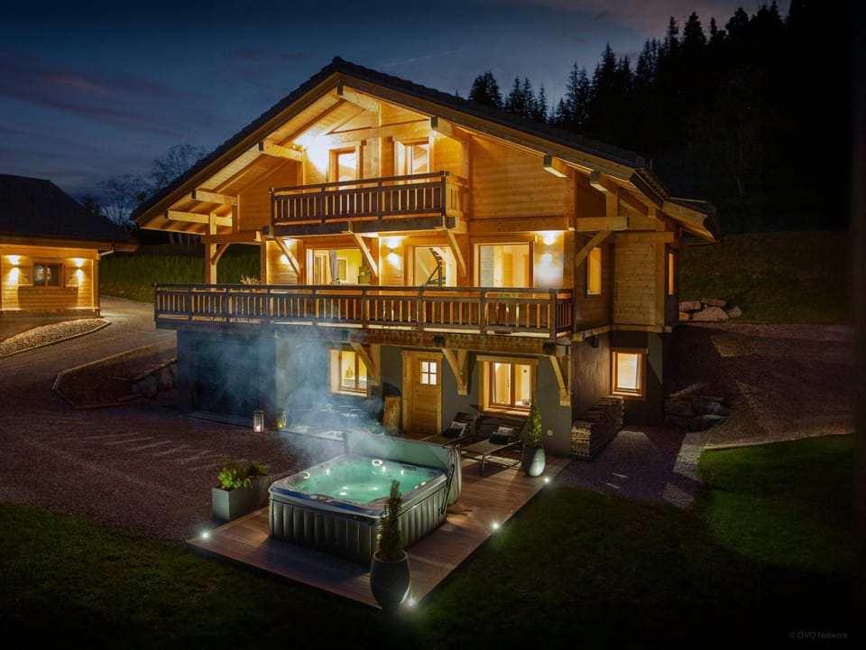 Property building, Night, Summer