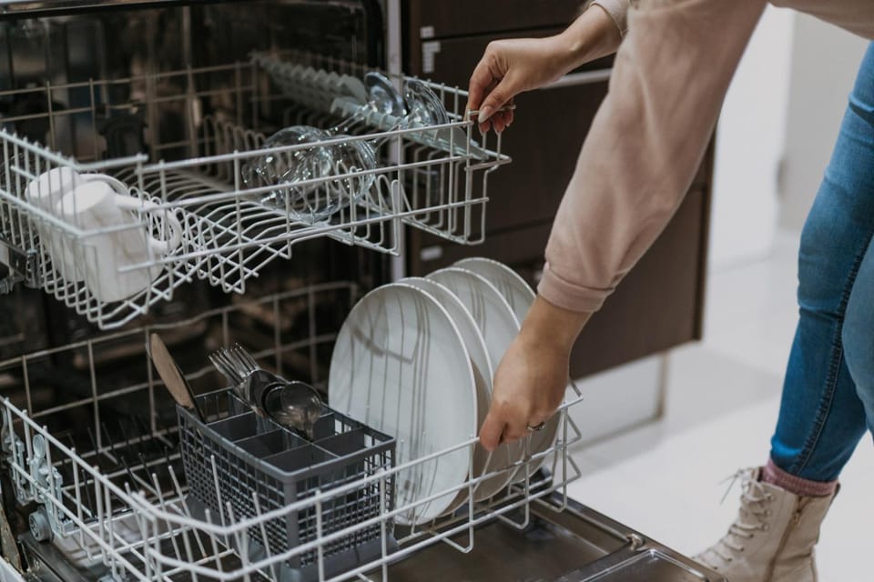 Kitchen or kitchenette, dishwasher