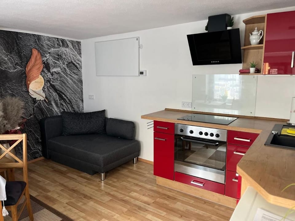 Kitchen or kitchenette, oven, stove