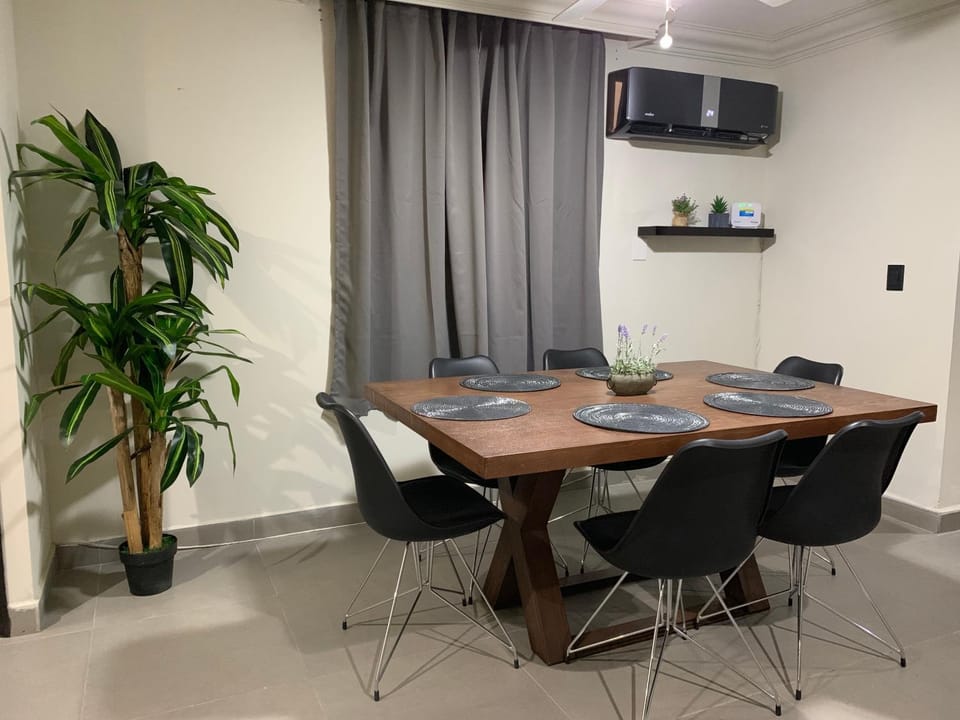 Dining area, air conditioner