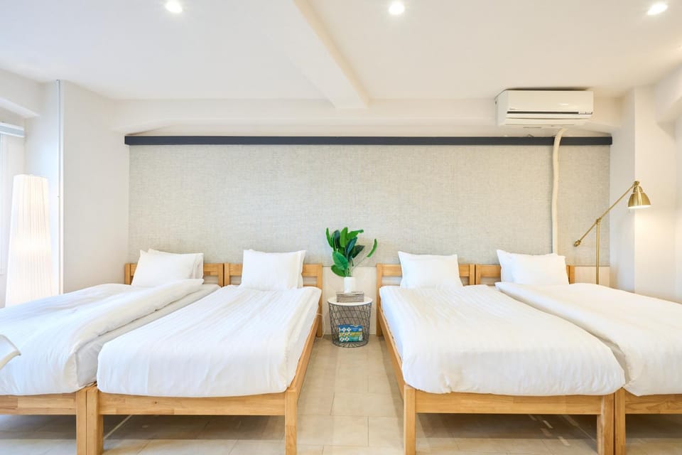 Bed, Photo of the whole room, Bedroom, towels, air conditioner