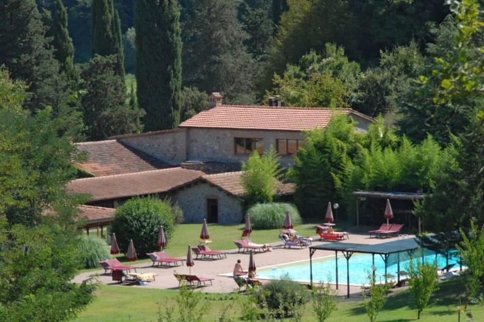 Property building, Spring, Day, People, Natural landscape, Garden, Pool view, Swimming pool, sunbed