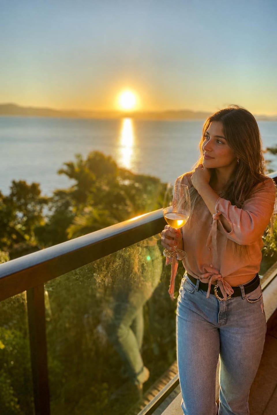 View (from property/room), Balcony/Terrace, Sea view, Sunset