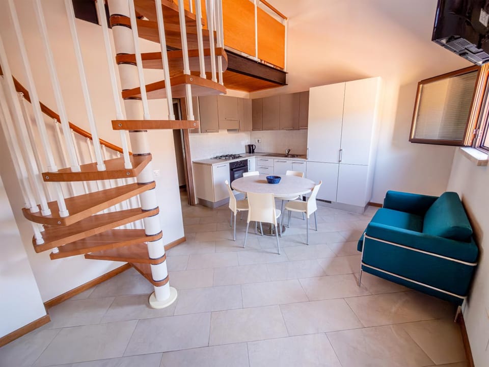 Kitchen or kitchenette, Living room, Dining area