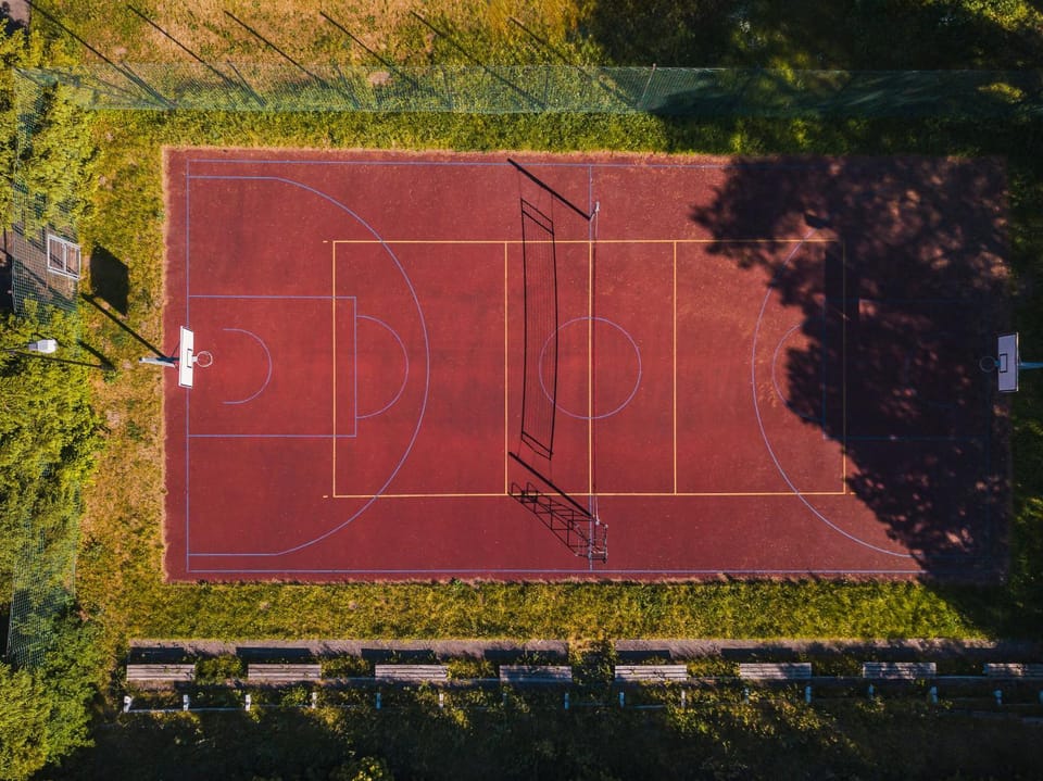 Day, Bird's eye view, Tennis court