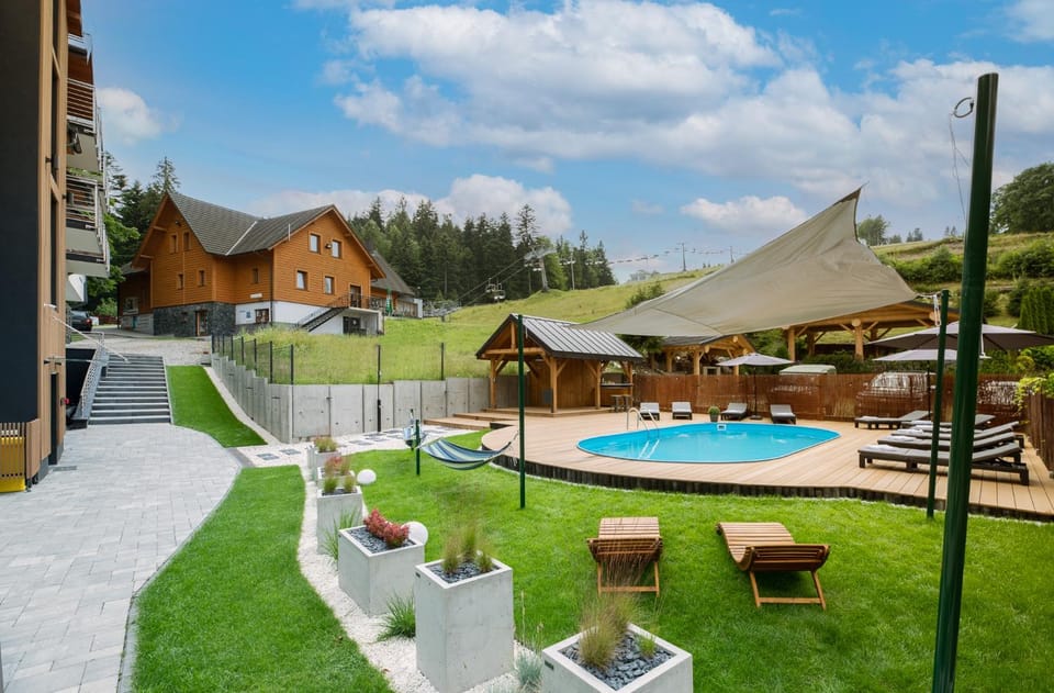 Property building, Patio, Spring, Off site, Day, Natural landscape, Activities, Garden, Other, Garden view, Pool view, Swimming pool, Swimming pool, sunbed