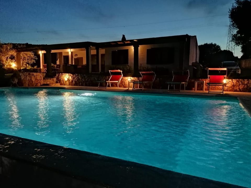 Property building, Night, Pool view, Swimming pool