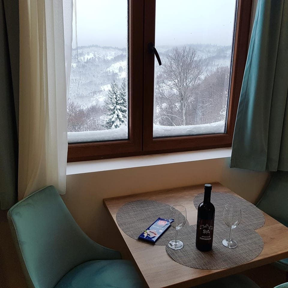 Natural landscape, Winter, View (from property/room), Dining area, Mountain view