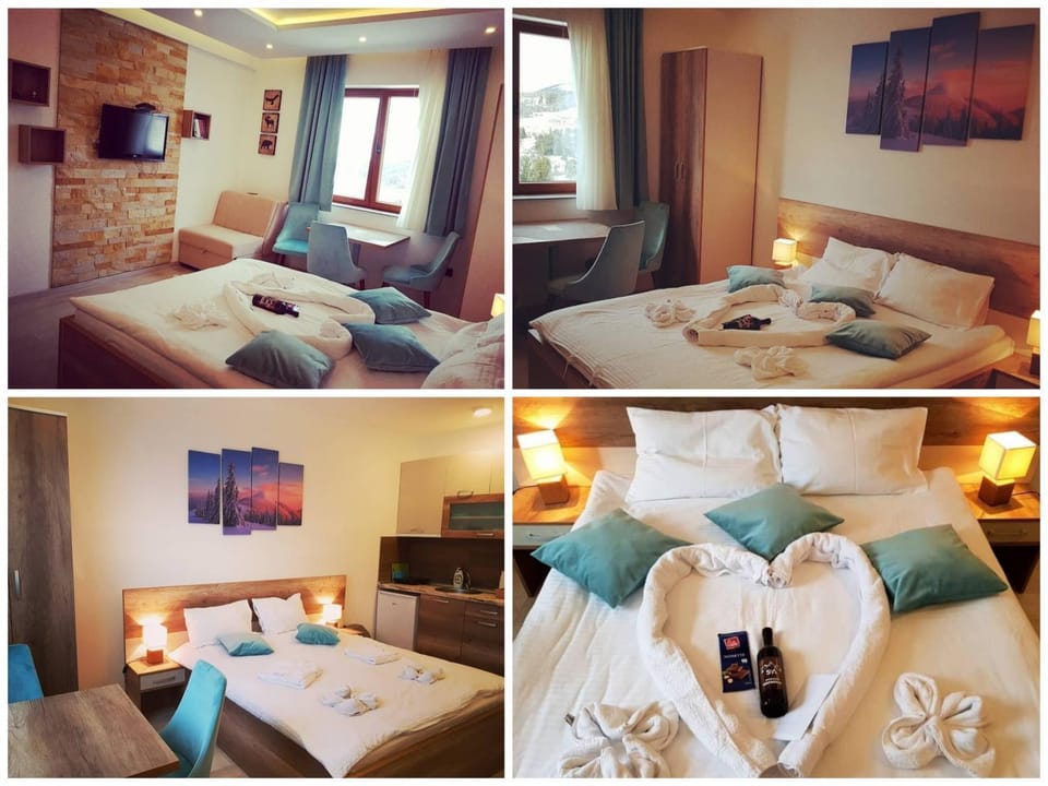 Bed, Kitchen or kitchenette, Mountain view