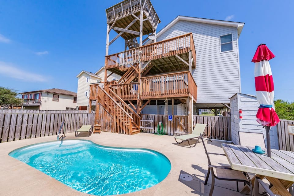 Dream of Jeanne - Nags Head MP 12, Ocean View, 60 Yds to Beach, Pool Table, Pool, Hot Tub House in Nags Head