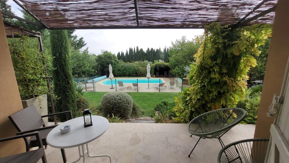Patio, Garden, Pool view
