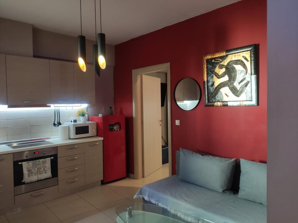 Living room, kitchen