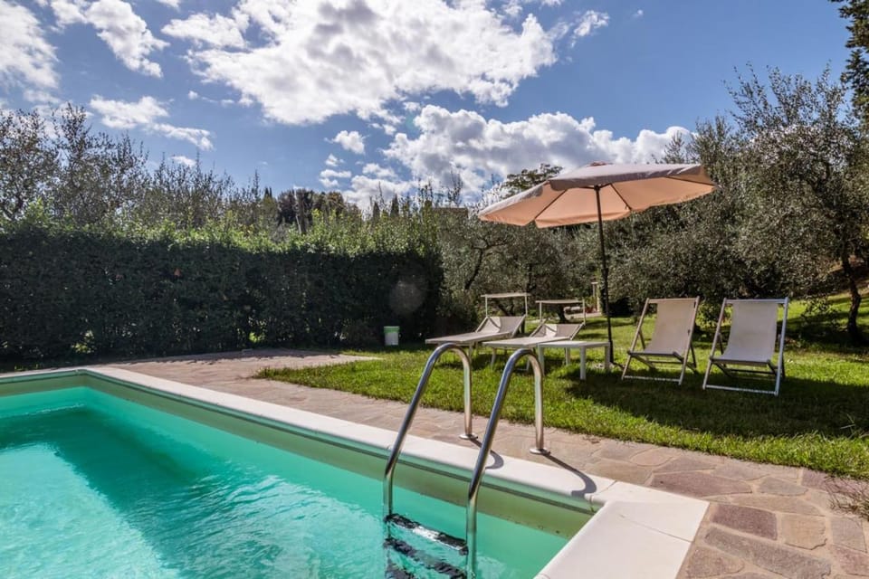 Spring, Natural landscape, Garden, Garden view, Pool view, Swimming pool, sunbed