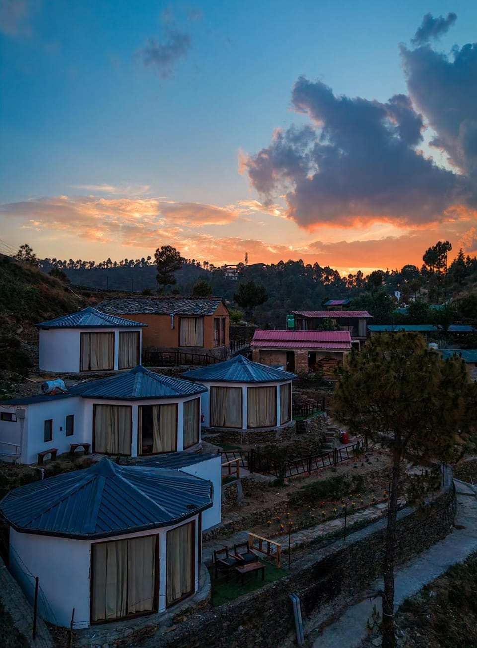 Property building, Natural landscape, Sunset