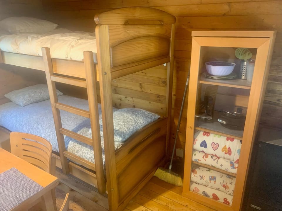 bunk bed, wardrobe