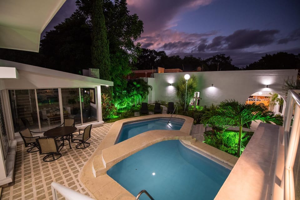 Pool view, Swimming pool, Swimming pool, Sunset