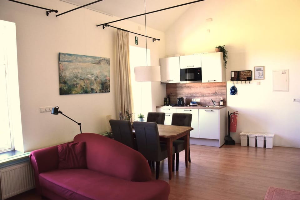Kitchen or kitchenette, Living room, Dining area