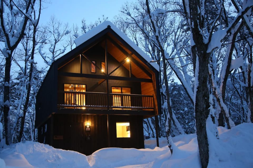 Property building, Night, Winter