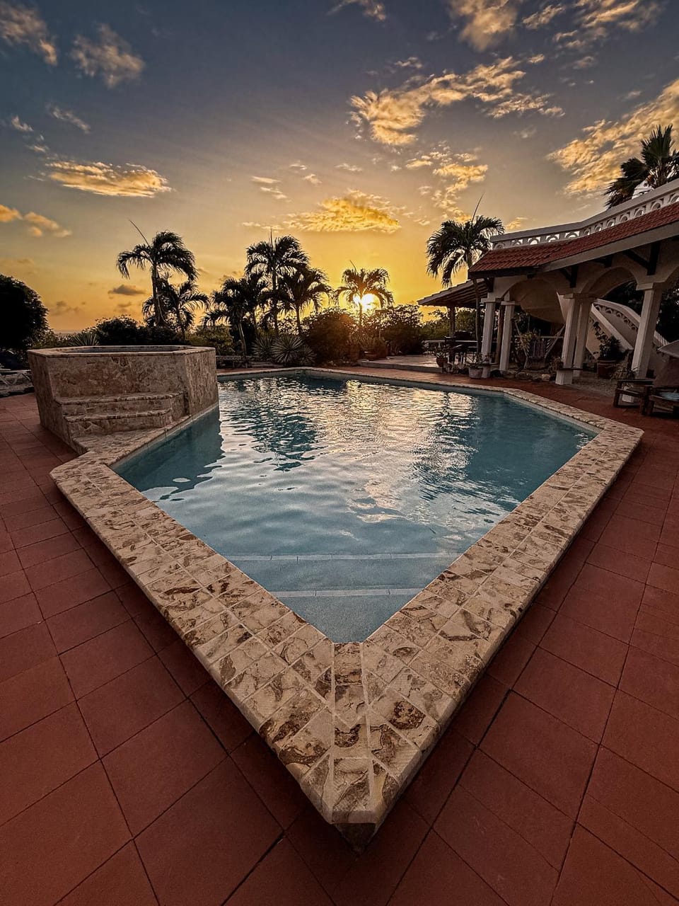 Swimming pool, Sunset