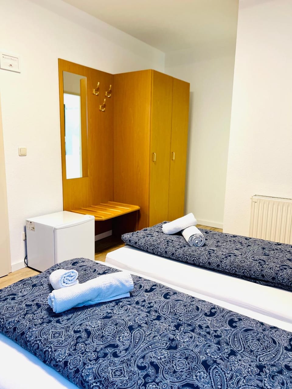 Bed, Photo of the whole room, Bedroom, towels, wardrobe