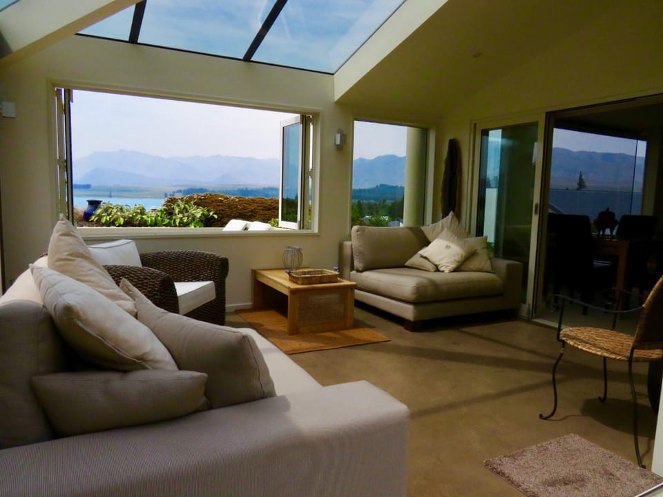 Living room, Seating area, Lake view, Mountain view