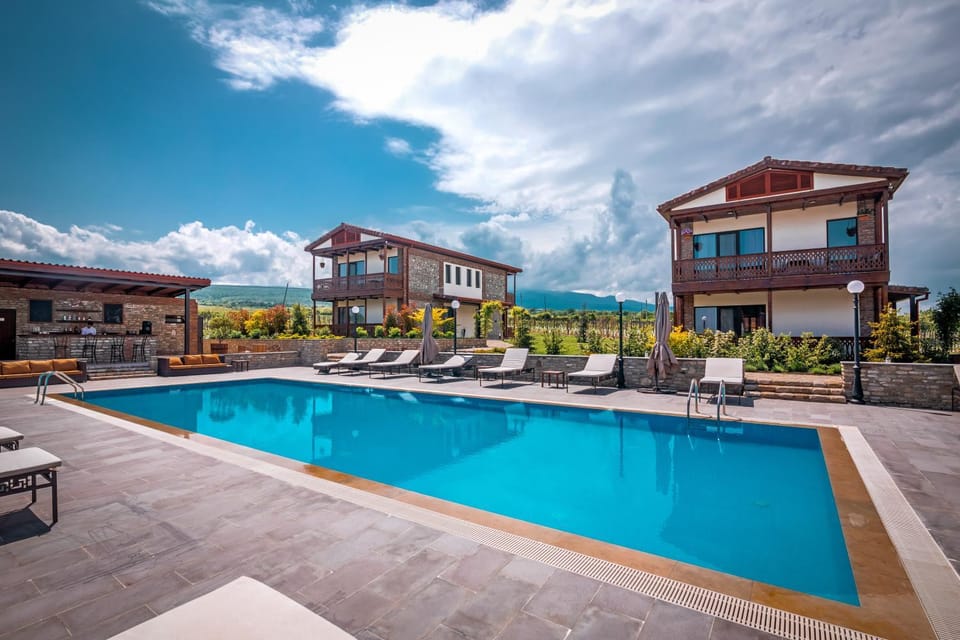Property building, Pool view, Swimming pool, sunbed