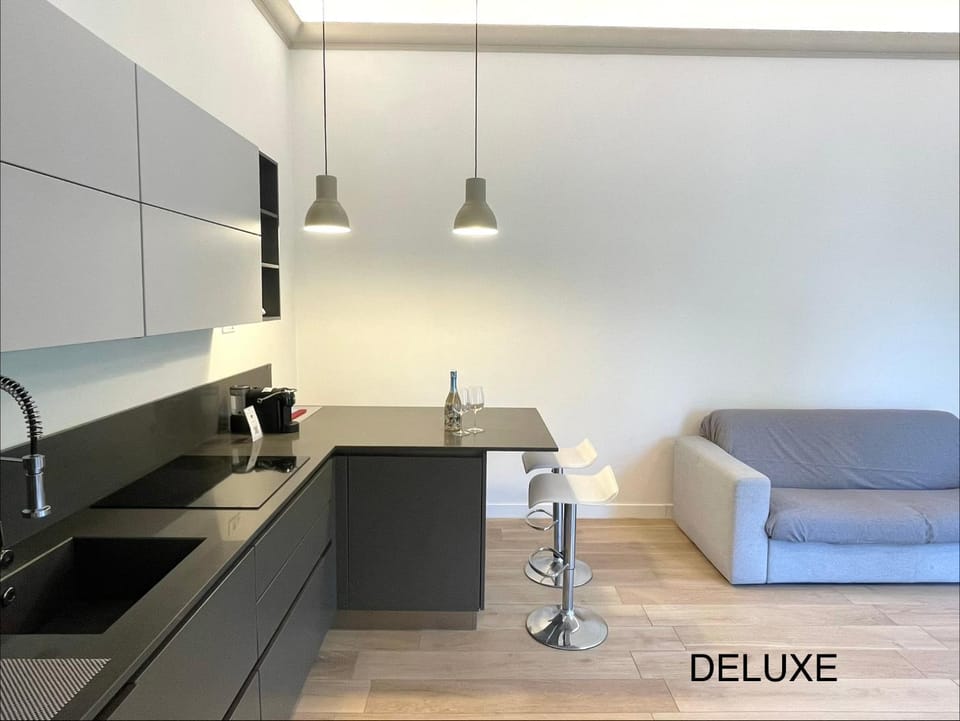 Kitchen or kitchenette, Living room, Seating area