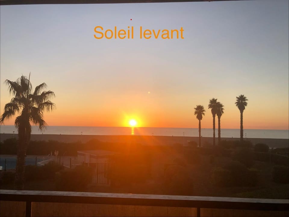 Bleu indigo - T3- Terrasse- Vue mer et montagne - Piscine - Clim- Wifi -Parking Apartment in Canet-en-Roussillon